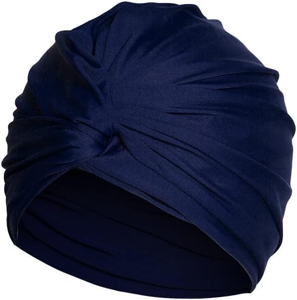 Pleated Fabric Swimming Cap Women Ladies Long Hair Swim Cap Ear Protecting - Image 2