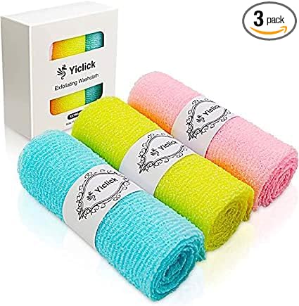 Yiclick Exfoliating Washcloth Towel- Exfoliating Body Scrubber Exfoliator by YiclickCreateBeautyforLife