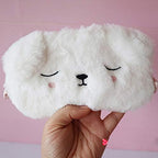 Shinywear 2 Pcs Cute Sleepping Eyemask Black Cat & White Dog Animal Cartoon - Image 2