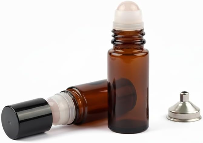 2 PCS 30ml Amber Glass Roll On Bottles by Cchenxxi