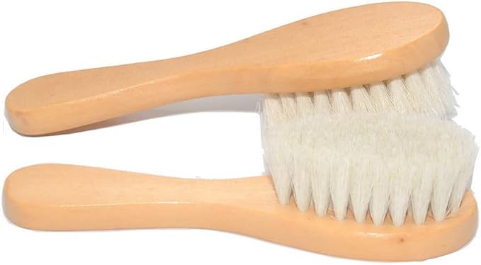 Natural Soft Wool Bristles Dry Facial Cleansing Brush, 2 Pack Wood Handle Face - Image 2