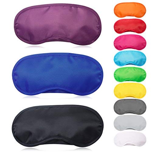 12 Pcs Multicolor Sleep Eye Mask Soft Eye Mask Cover Lightweight Blindfold by Exacoo