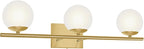 Brushed Brass Bathroom Vanity Light fixtures, 24‘’ 3 Lights Modern Globe Glass by Enjoyyourhealthylife