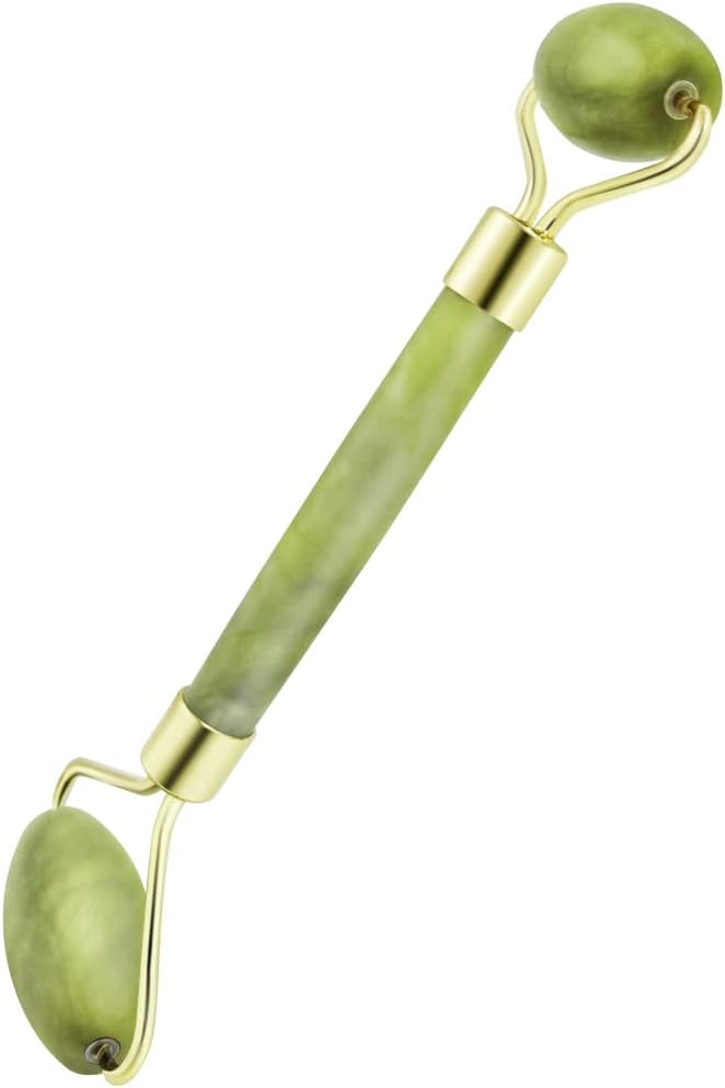 Chikoni 3 in 1 Ficial Face Ice Jade Roller and Gua Sha Tool, Natural Real Jade - Image 4