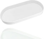White Small Tray, Oval Tray for Kitchen Counter, Bathtub Bathroom Vanity Items by VCREATC-VCREATEFORCUSTOMER