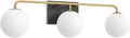 Tipace Mid Century Modern Gold 3-Lights Vanity Light Fixtures by Tipace