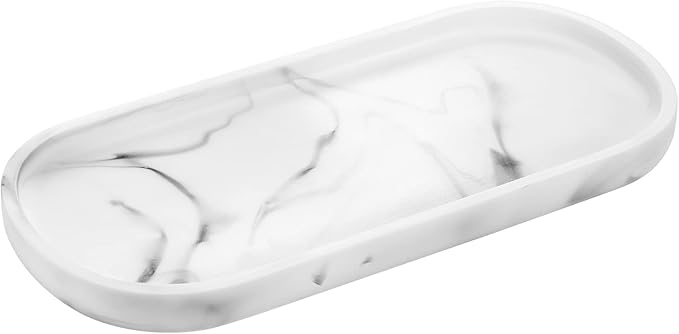 Luxspire Bathroom Vanity Tray Countertop, Resin Oval Tray by Luxspire
