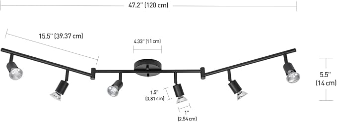 Globe Electric 59693 6-Light Foldable Track Lighting Kit, Matte Black Finish - Image 4