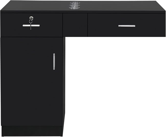 Wall Mount Styling Station for Hair Stylist, Wooden Hair Salon Station Storage - Image 9