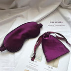 Silk Satin Sleeping Eye Mask, Dark Purple Sleep Eye Mask Night Blindfold - Image 3