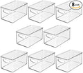 mDesign Deep Plastic Bathroom Storage Bin Box, Lid/Built-in Handles, by mDesign