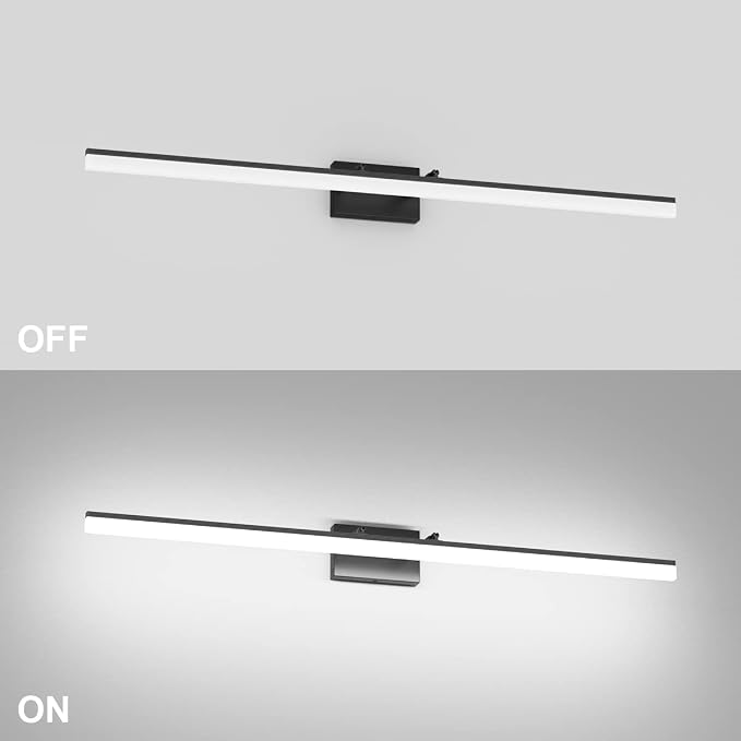 Aipsun 48inch Black Bathroom Llight Fixtures LED Vanity Light Adjustable Modern - Image 8