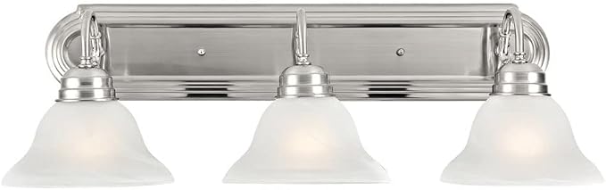 Design House Millbridge 3-Light Vanity Light, Satin Nickel Finish, Frosted by DesignHouse