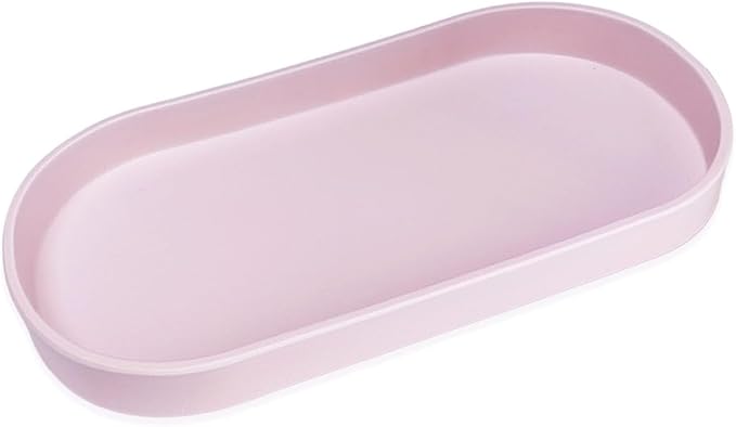 Pink Small Tray, Oval Tray for Kitchen Counter, Bathtub Bathroom Vanity Items by VCREATC-VCREATEFORCUSTOMER