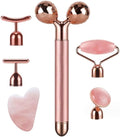 7pcs Facial Jade Roller and Gua Sha Kit, 100% Natural Jade Stone Face Massager by Unknown