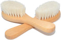 Natural Soft Wool Bristles Dry Facial Cleansing Brush, 2 Pack Wood Handle Face by HiKin