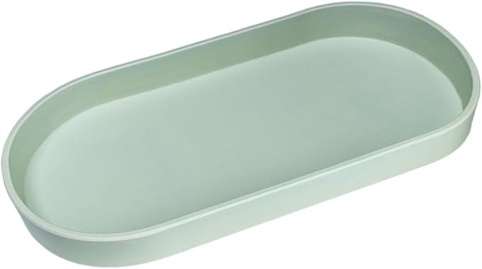 Green Small Tray, Oval Tray for Kitchen Counter, Bathtub Bathroom Vanity Items by VCREATC-VCREATEFORCUSTOMER