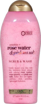 OGX Sensitive + Rose Water & Pink Sea Salt Exfoliating Body Scrub + Rose Quartz - Image 2