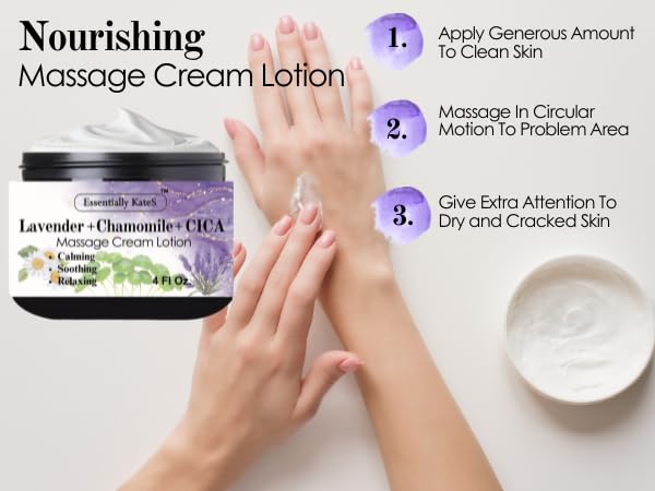 Essentially KateS Lavender + Chamomile + CICA Cream Lotion 4 Fl Oz - Image 3