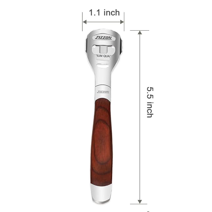 ZIZZON Foot Care Pedicure Callus Shaver Hard Skin Remover Wood Handle 10 Blades - Image 2
