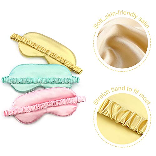 Silk Satin Eye Mask Color Assorted 6-Pack Smooth Sleeping Mask Eye Shade - Image 3