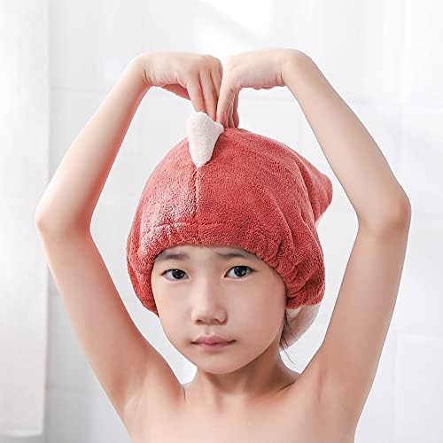 Hair Drying Towel for Kids Girls, Cute Cartoon Absorbent Quick Drying Bath Wrap - Image 2