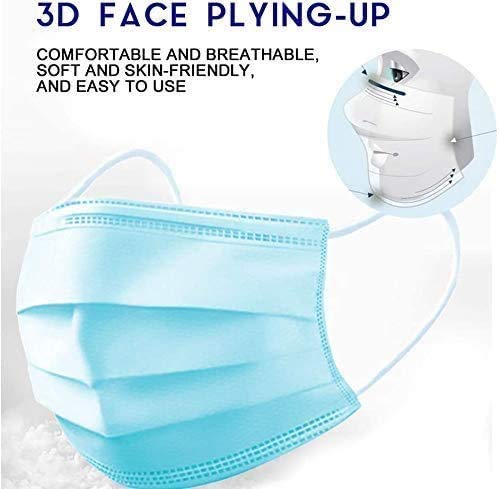 3-Ply Disposable Face Masks, Soft on Skin, Pack of Blue Masks - Image 4
