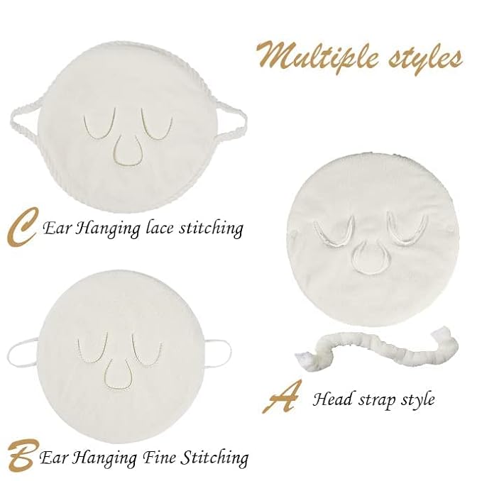 BLACKCROWN 3 Holes Towel Mask Reusable Face Towel Mask Cold Hot Compress Facial - Image 5