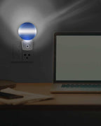 Night Lights Auto Sensor Navy Blue Ombre Night Light Solid Color Round Lamp - Image 7