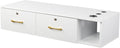 Wall Mount Styling Station for Hair Stylist, Wooden Hair Salon Station Storage by Unknown