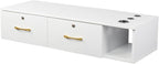 Wall Mount Styling Station for Hair Stylist, Wooden Hair Salon Station Storage by Unknown