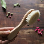 Natural Soft Wool Bristles Dry Facial Cleansing Brush, 2 Pack Wood Handle Face - Image 4
