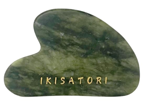 Green Jade Natural Stone Curved Facial Roller & Guasha Set - Image 4