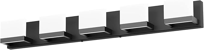 Tipace 5 Lights Modern Black Vanity Light Up and Down Black LED Vanity Light by Tipace