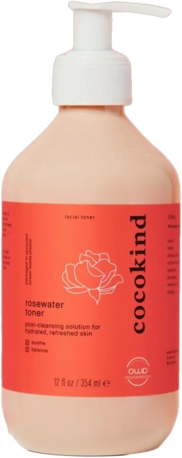 Jumbo Rosewater Facial Toner by Cocokind, Double Cleanse, and Balance Skins pH by cocokind