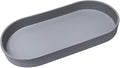 Gray Small Tray, Oval Tray for Kitchen Counter, Bathtub Bathroom Vanity Items by VCREATC-VCREATEFORCUSTOMER
