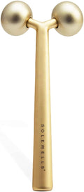 Facial Cooling Metal Gold Roller Massager, Contours Jawline, Promotes Lymphatic by Solewells