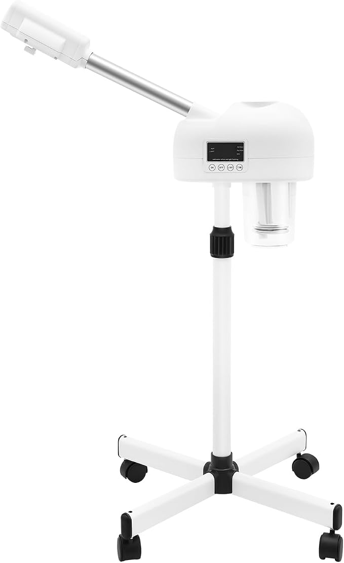 Standing Facial Steamer with LCD Timer 0-20min, Ozone Face Steamer Machine by Unknown