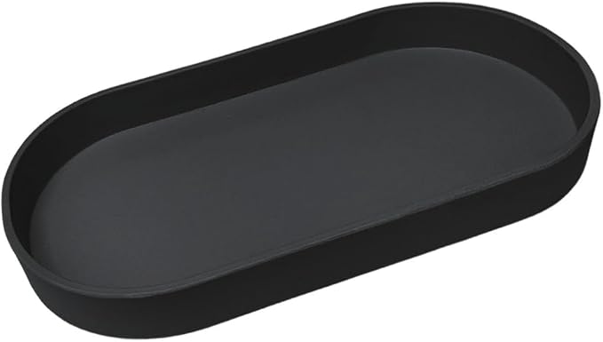Black Small Tray, Oval Tray for Kitchen Counter, Bathtub Bathroom Vanity Items by VCREATC-VCREATEFORCUSTOMER