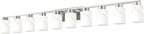 10-Light Bathroom Light Fixtures, Modern Vanity Lights, Brushed Nickel Metal - Image 9