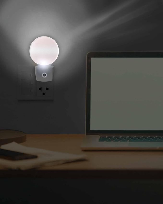 Night Lights Auto Sensor Pink Ombre Night Light Solid Color Round Lamp Plug-in - Image 7