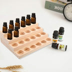 Healifty Wooden Essential Oil Organizer Rack 24 Slots Bottle Display Stand by Healifty