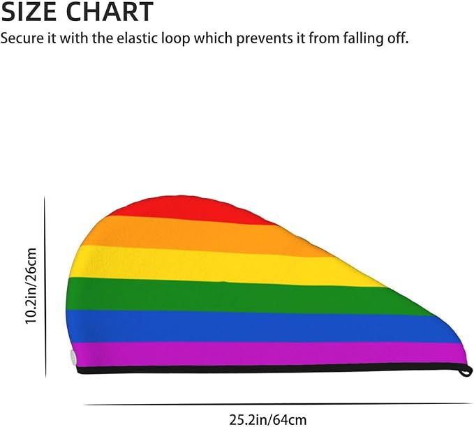 Gay Pride Rainbow Hair Towel Wrap Microfiber Fast Drying Hair Turban - Image 2