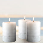 Set of 3 Scented Pillar Candles Creamy Coconut Scented 3" x 4" Long-Lasting - Image 8