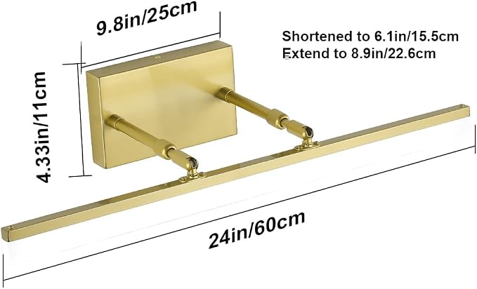 Aipsun Bathroom Vanity Light Brushed Gold Modern LED Vanity Lighting Over - Image 5