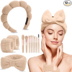 CAZYTOYZ Sponge Spa Headbands for Women Wristband Set Puffy Makeup Brush by CAZYTOYZ