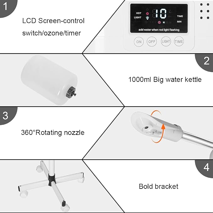 Upgrade Professional LCD Facial Steamer - Image 4