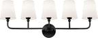 Bathroom Light Fixtures, 5 Light Matte Black Vanity Lights by Metwet