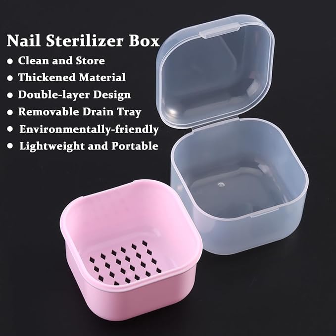 Nail Tool Sterilizer Box Plastic Disinfectant Container - Image 2