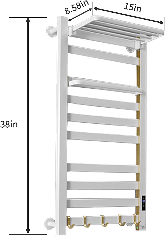 Heated Towel Rack for Bathroom Towel Warmer Racks Wall Mounted - Image 7
